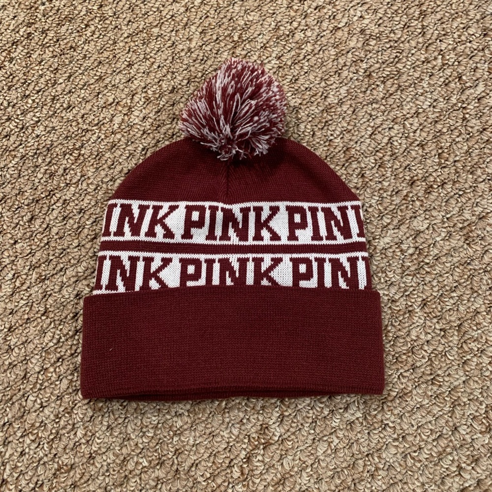 VS Pink Maroon Beanie
